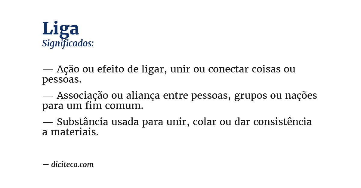 Significado de liga