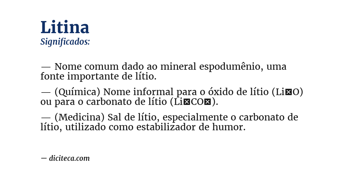 Significado de litina