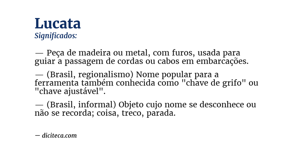 Significado de lucata
