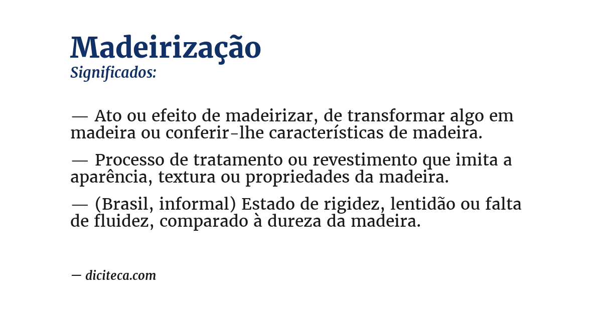 Significado de madeirização