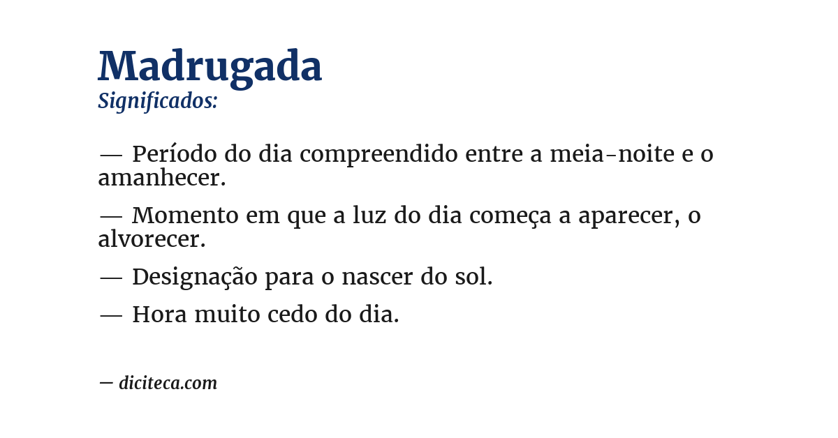 Significado de madrugada