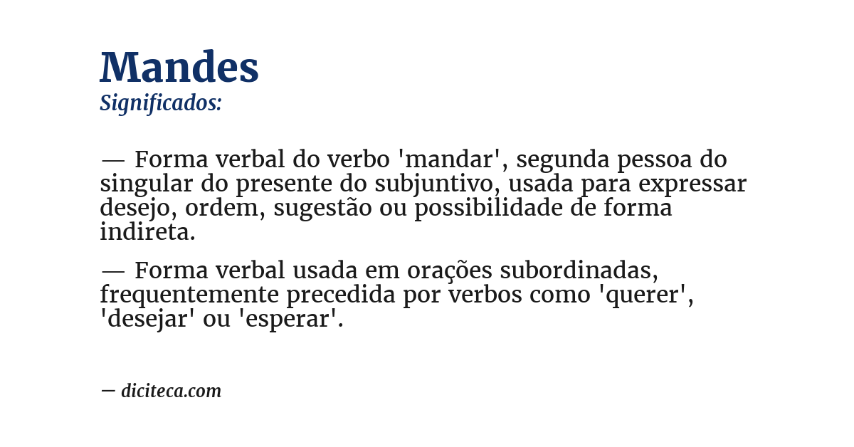 Significado de mandes