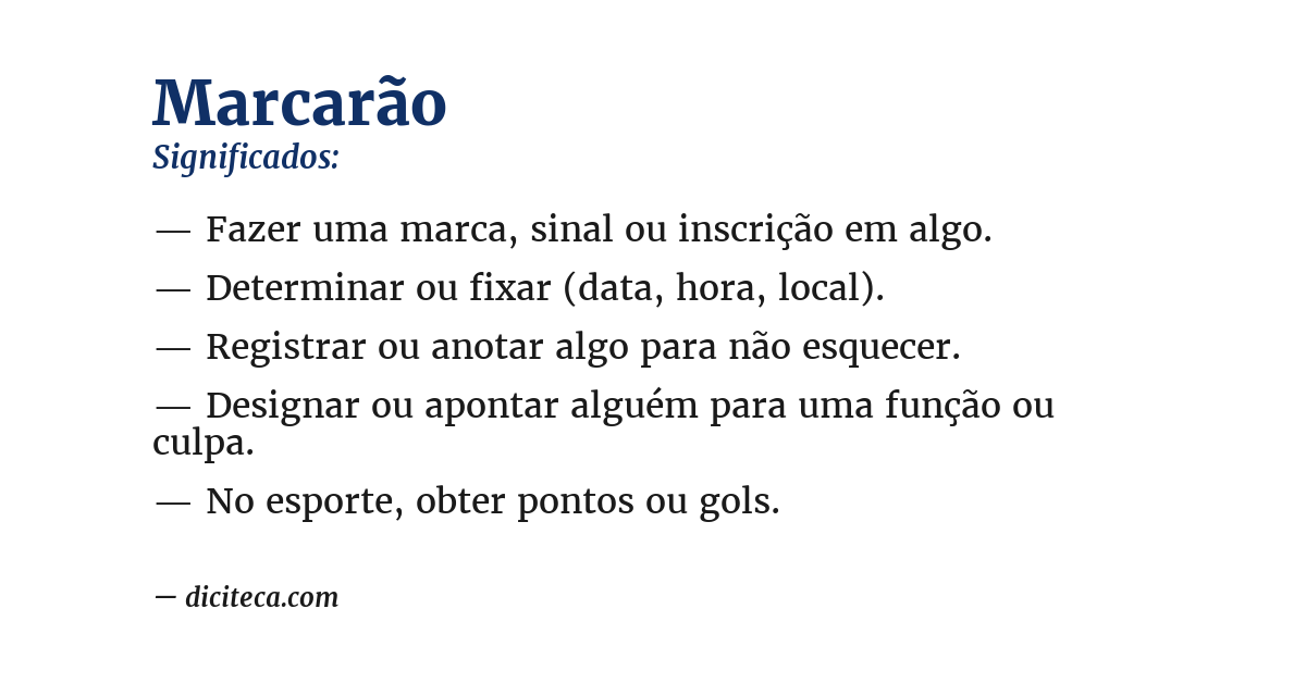 Significado de marcarão