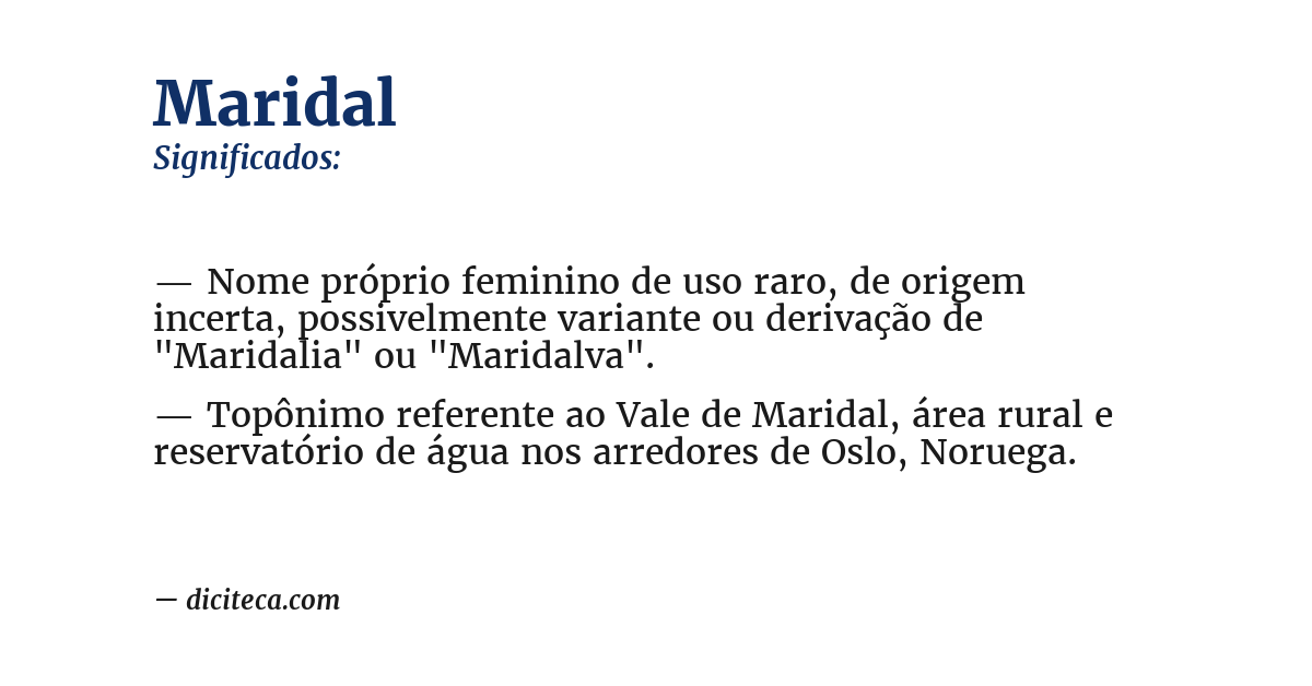 Significado de maridal