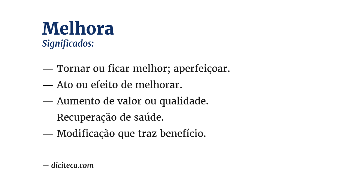 Significado de melhora