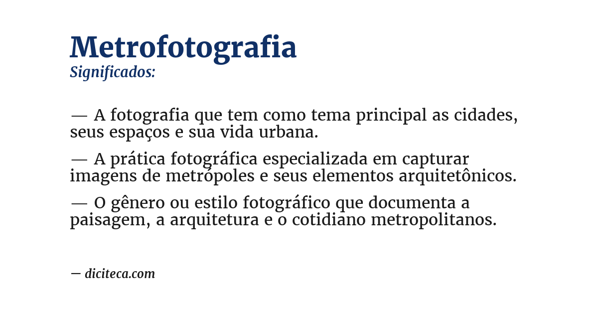 Significado de metrofotografia