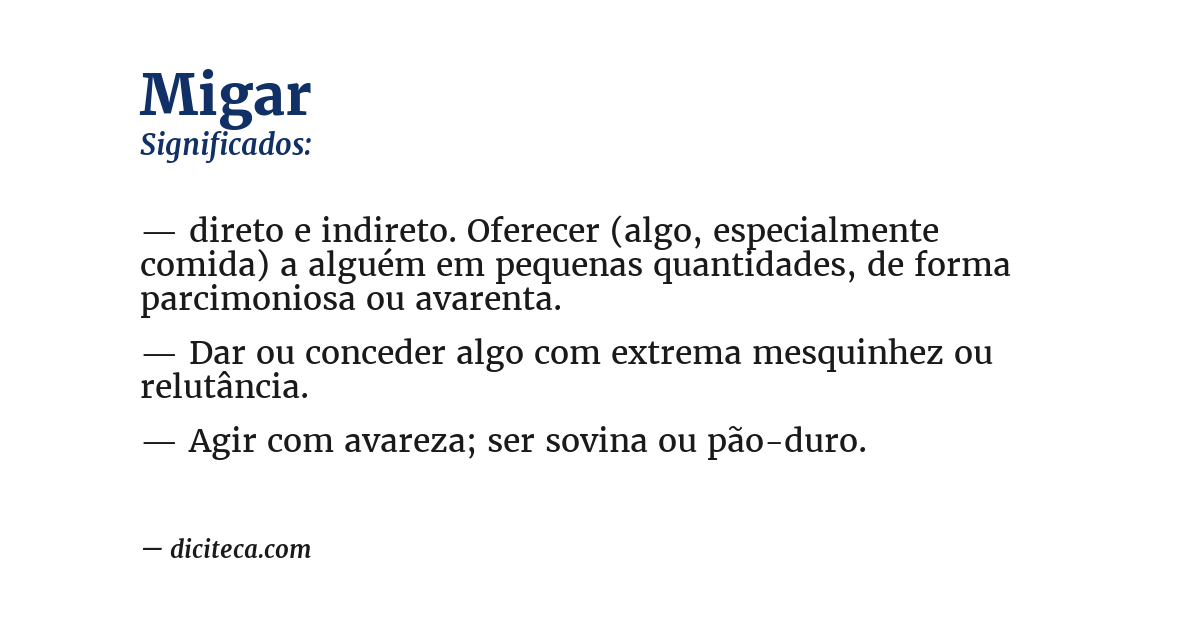 Significado de migar