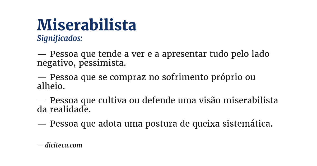 Significado de miserabilista