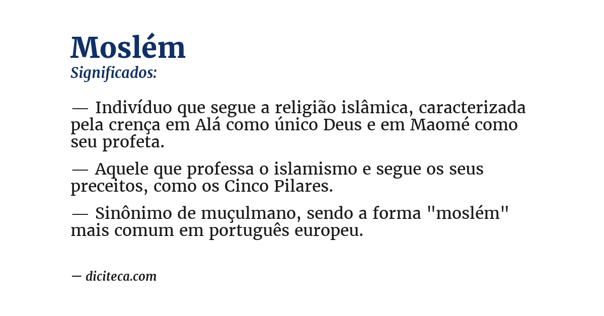Significado de moslém