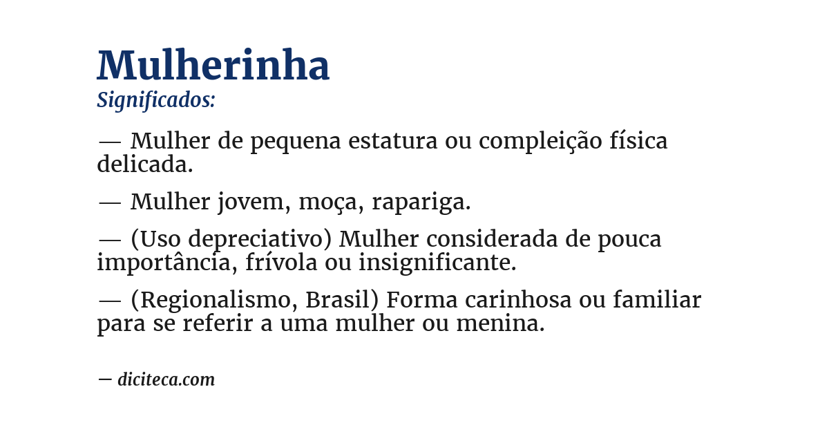 Significado de mulherinha
