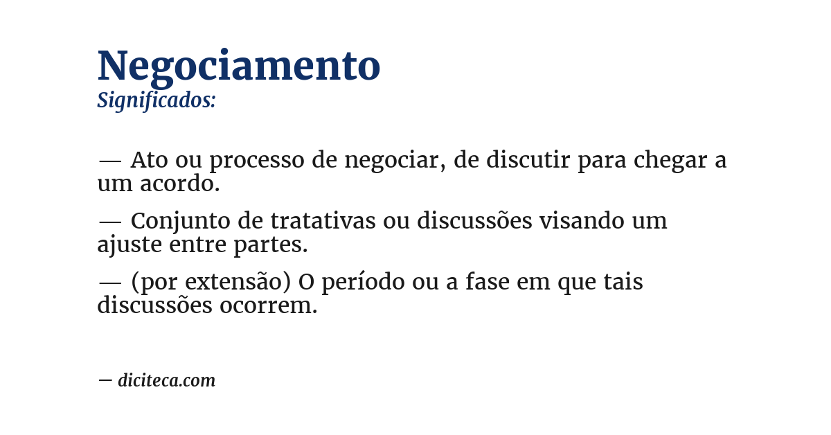 Significado de negociamento