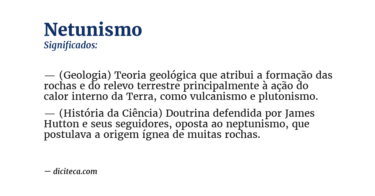 Significado de netunismo
