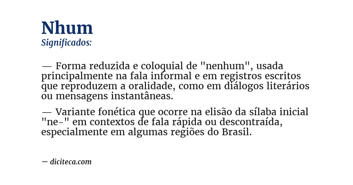 Significado de nhum