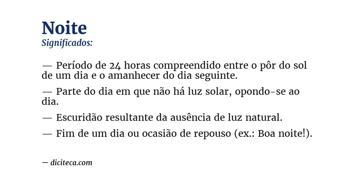 Significado de noite
