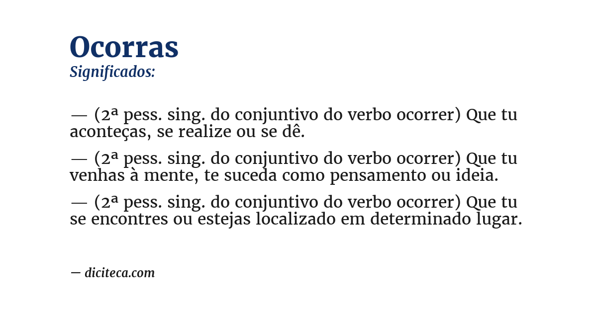 Significado de ocorras