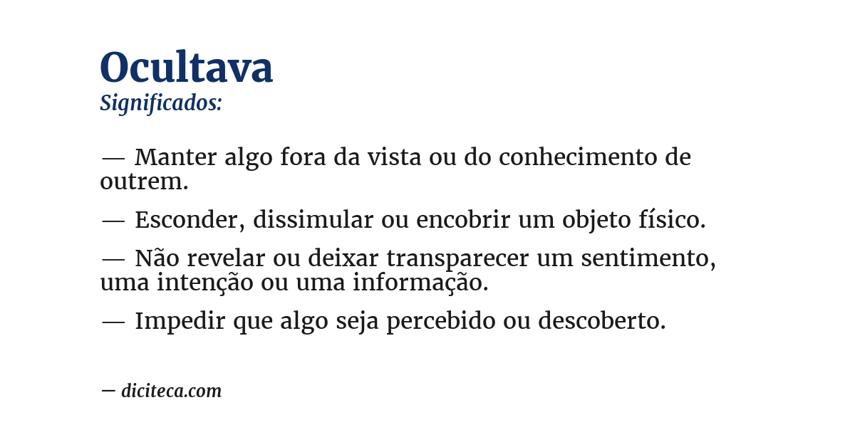Significado de ocultava