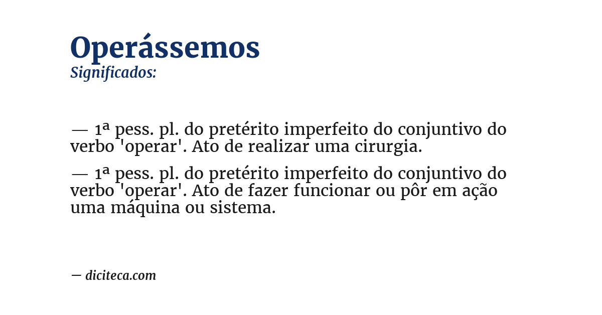 Significado de operássemos