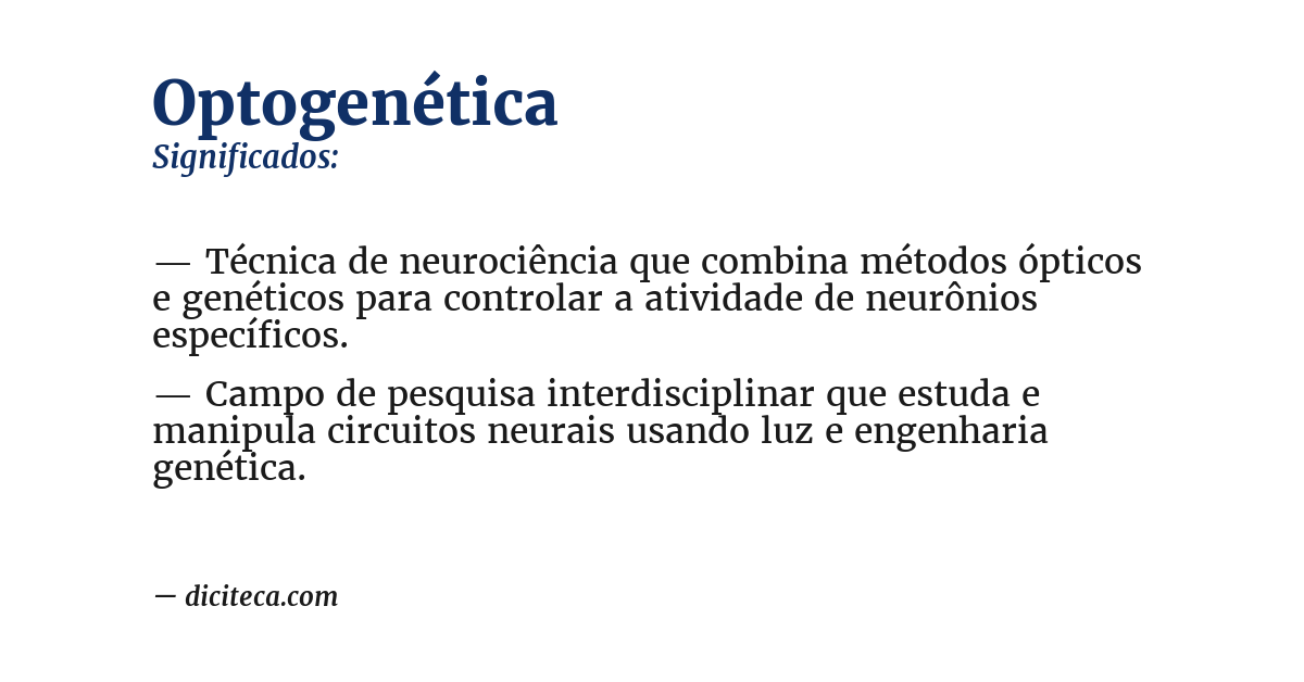 Significado de optogenética