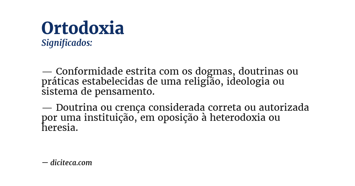 Significado de ortodoxia