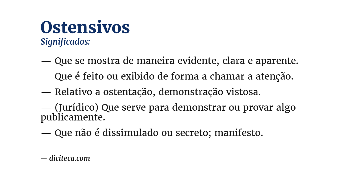 Significado de ostensivos