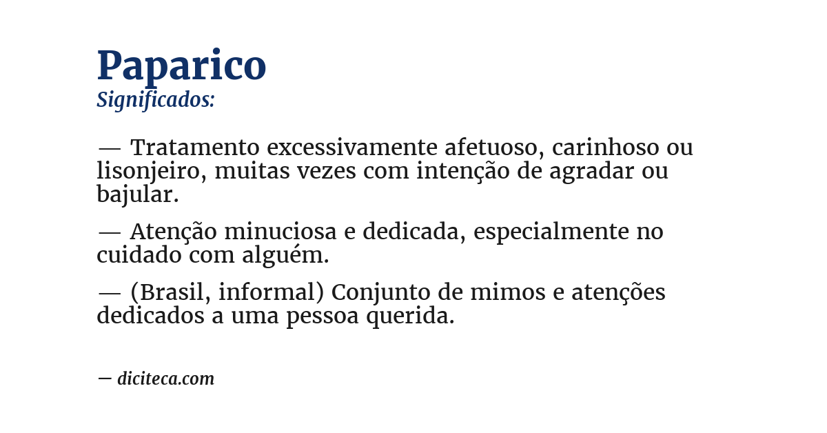 Significado de paparico