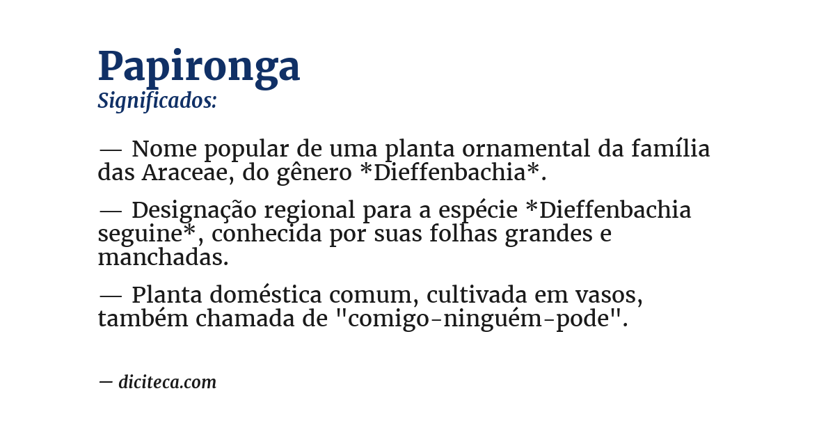 Significado de papironga