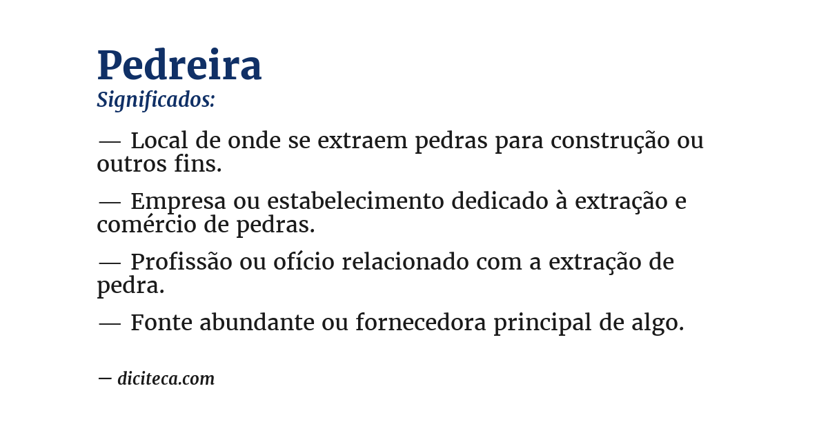 Significado de pedreira