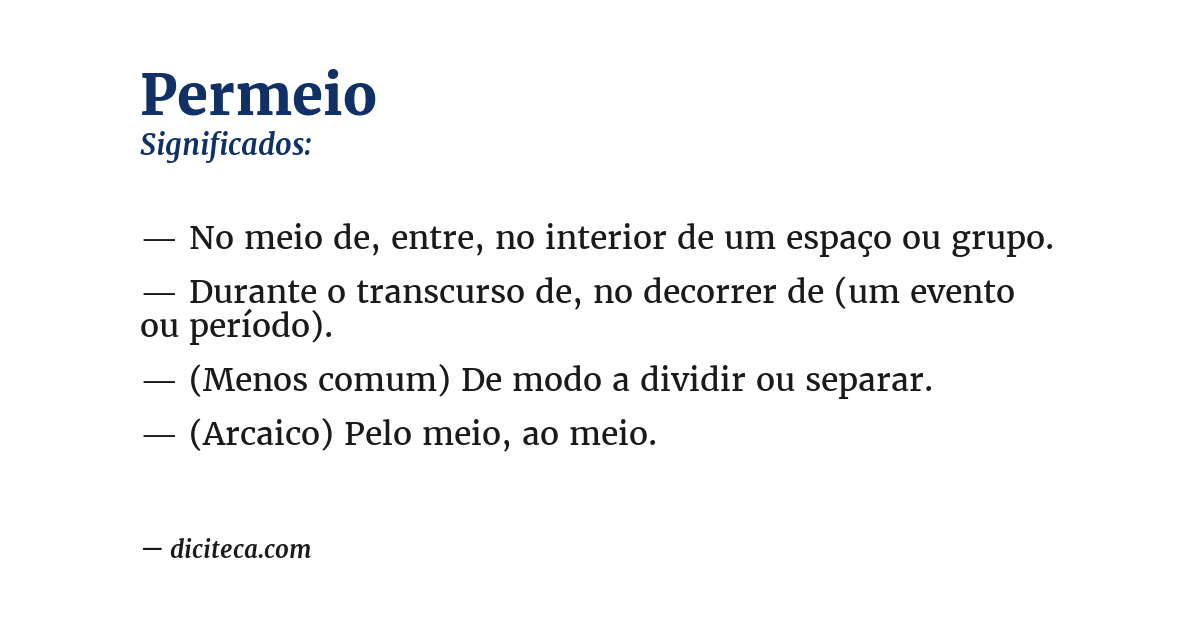 Significado de permeio