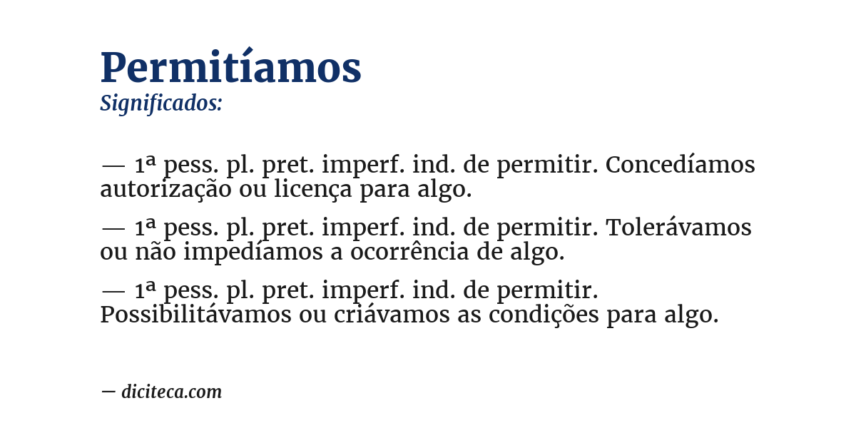 Significado de permitíamos