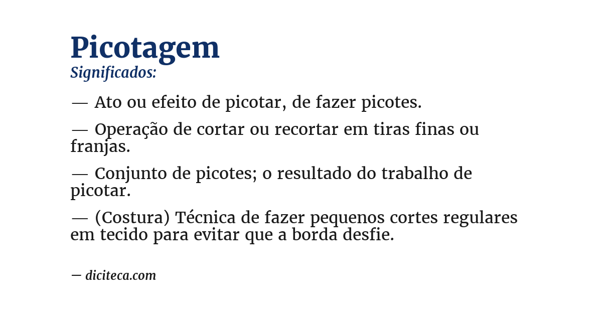 Significado de picotagem