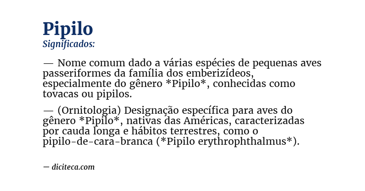 Significado de pipilo