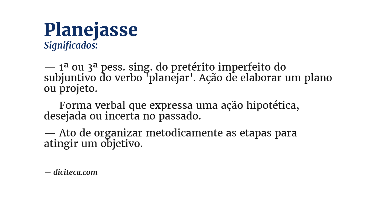 Significado de planejasse
