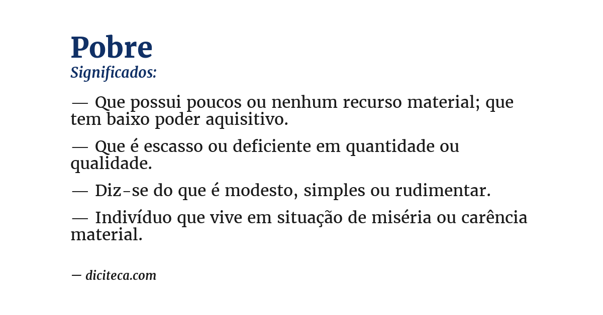 Significado de pobre