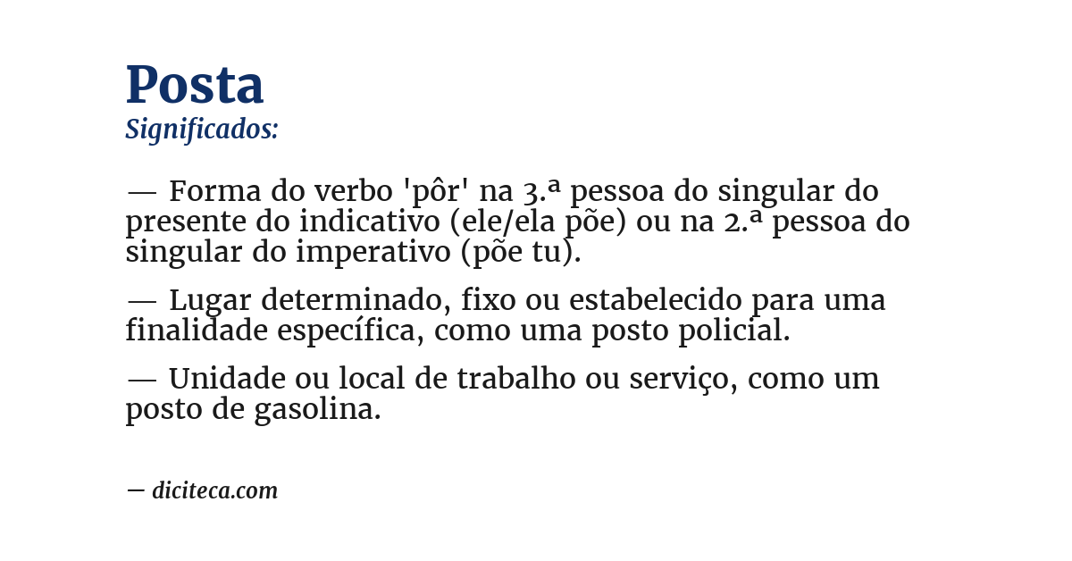 Significado de posta
