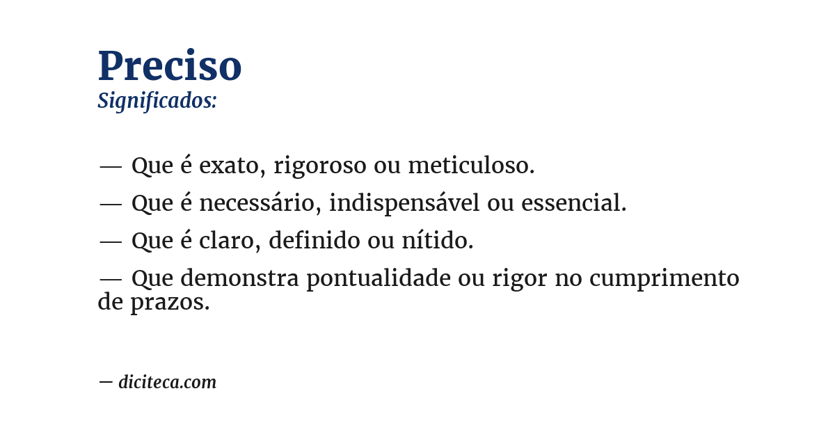 Significado de preciso