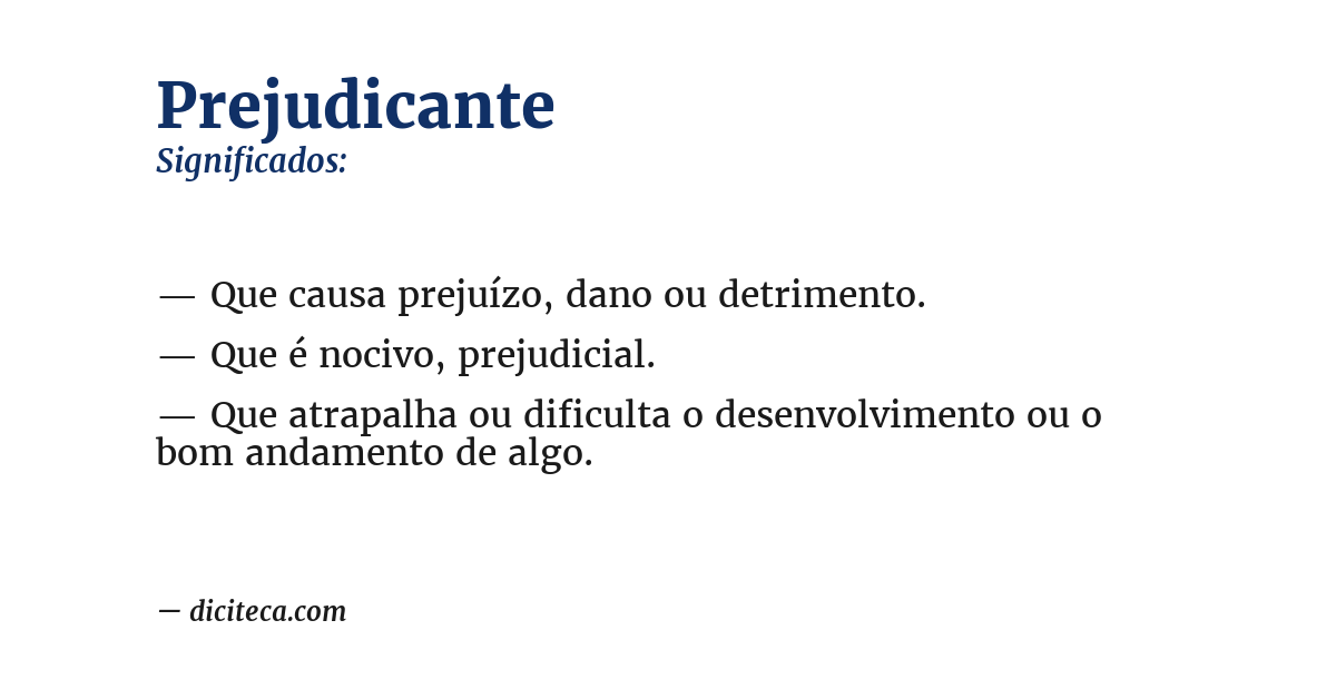 Significado de prejudicante