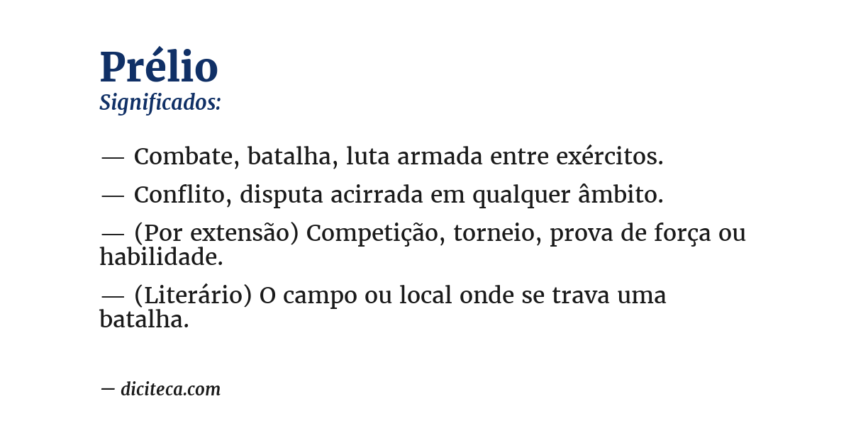 Significado de prélio