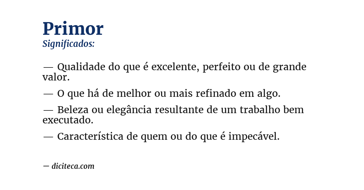 Significado de primor