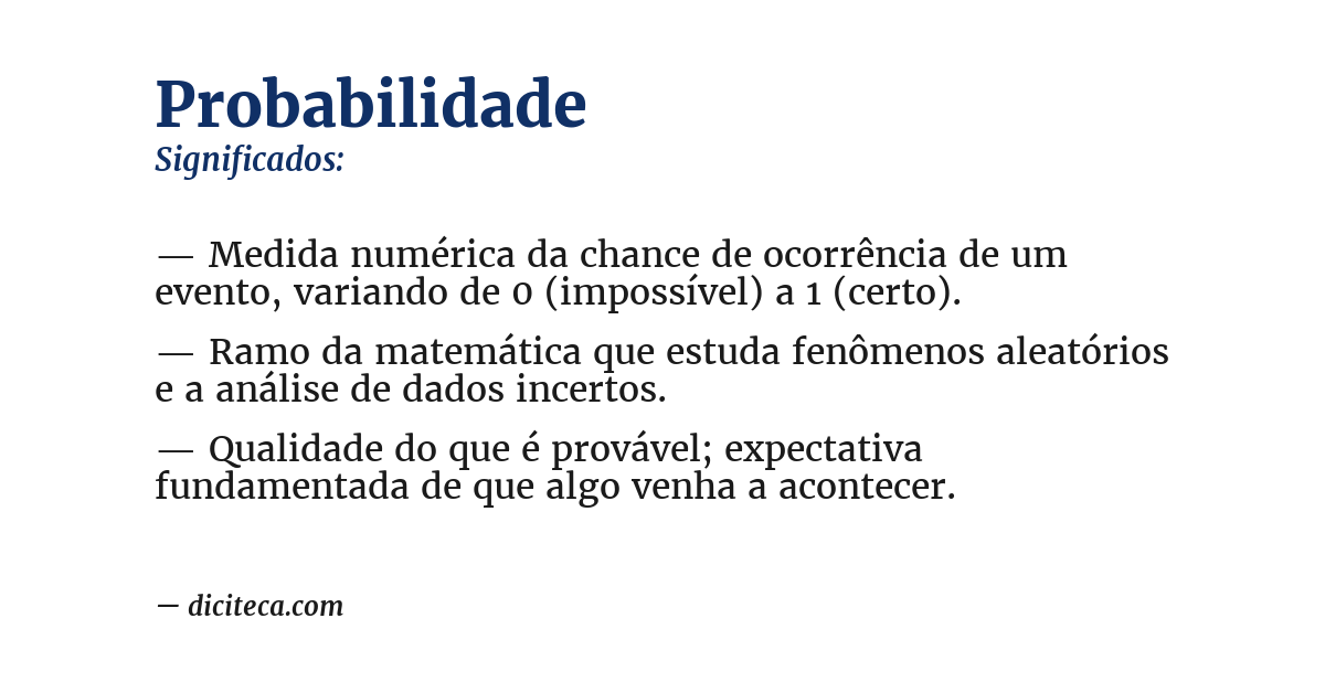 Significado de probabilidade