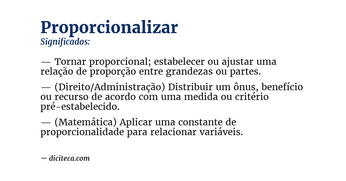 Significado de proporcionalizar