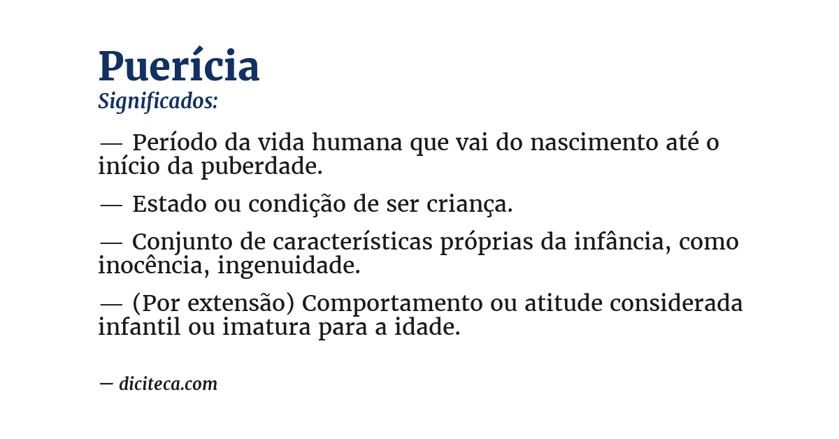 Significado de puerícia