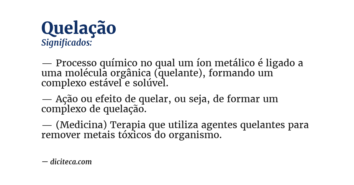 Significado de quelação