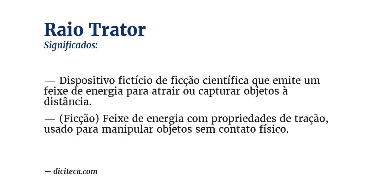 Significado de raio trator