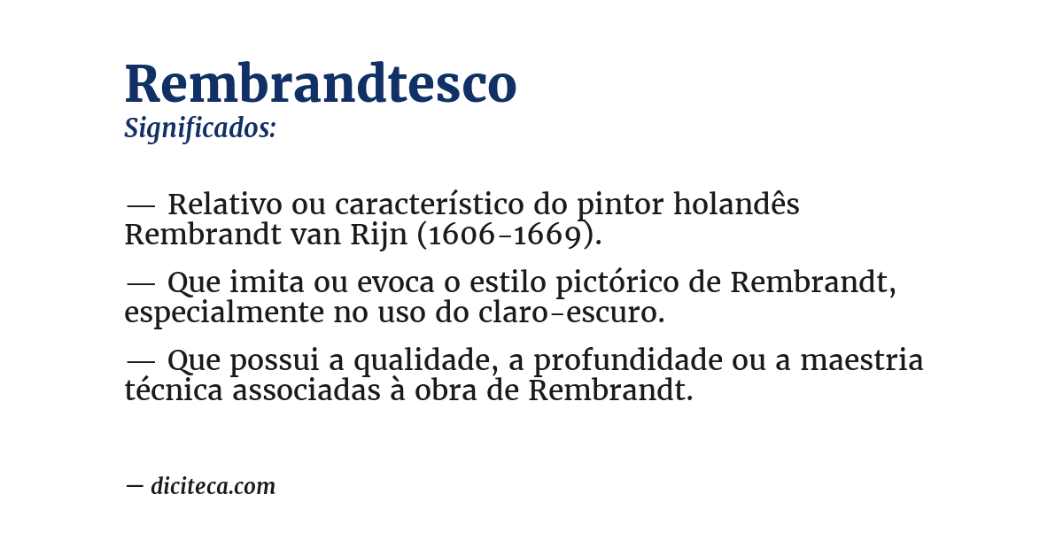 Significado de rembrandtesco