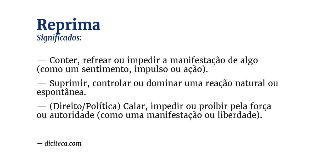 Significado de reprima