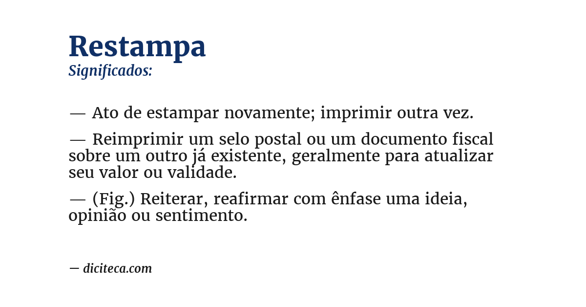Significado de restampa