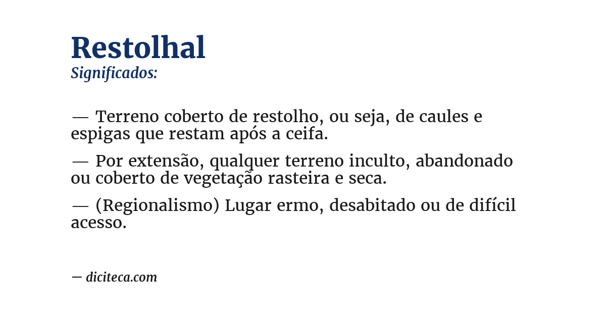 Significado de restolhal