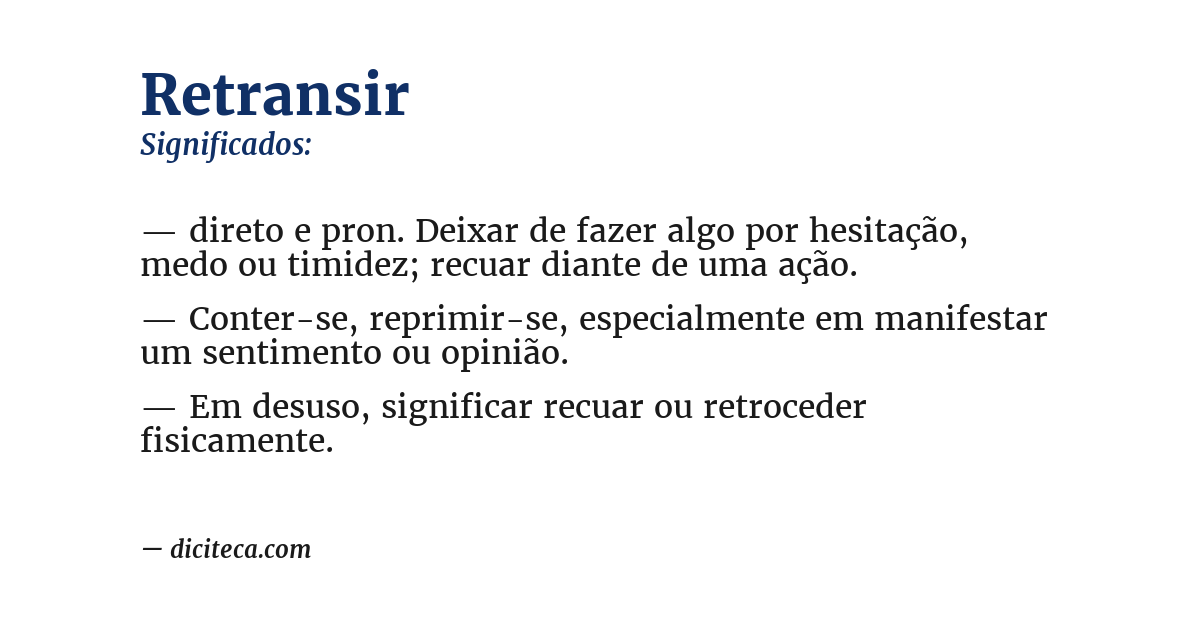 Significado de retransir