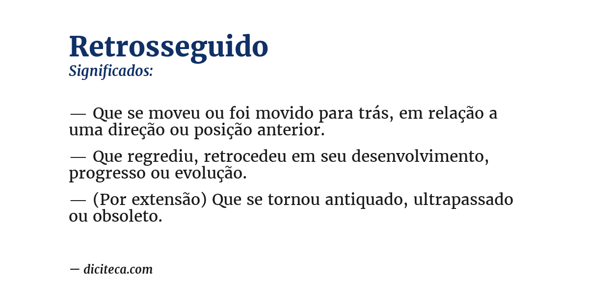Significado de retrosseguido