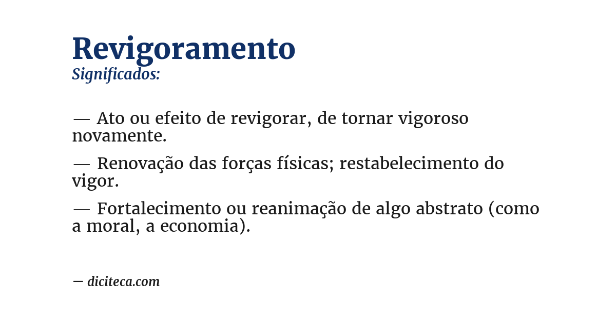 Significado de revigoramento